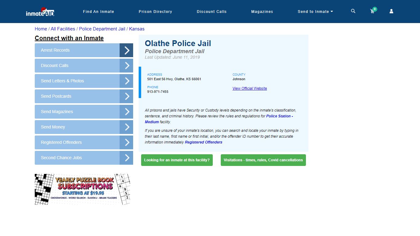 Olathe Police Jail & Inmate Search - Olathe, KS